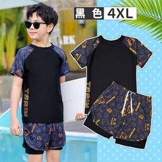 人魚朵朵 Sirena DuoDuo 男童大碼短袖泳裝，附泳帽，防尷尬雙層平口泳褲，青少年大童泳衣