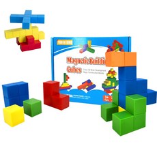 유아 자석블록 장난감 자석큐브 사각자석블럭 창의력개발, 30피스, 1세트