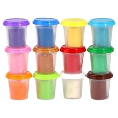 미술교구 촉감놀이 꾸미기 칼라폼 컬러클레이 12색 점토아트 유아교구 홈스쿨링미술, 1세트, 60g, 혼합색상