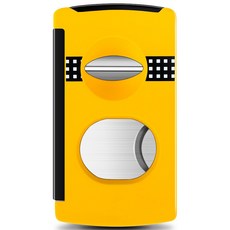 【崇德店】雪茄元素多功能雪茄剪【平型 V型刀刃二合一】鋒利不鏽鋼順滑刀刃, 1個, 黃色A