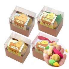 구황작물 지우개 고구마지우개 감자 옥수수 땅콩지우개, 4개, 종류별