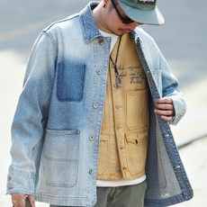 浩來創念 53607-Vintage JACKET 復古水洗古布夾克，經典復古風，舒適有型, 1個