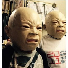 萬聖節變裝嬰兒哭臉面具 萬聖節 聖誕節 交換禮物 生日禮物 派對裝扮 尾牙變裝, 1個, 主圖同款