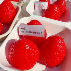 스퀴시 딸기 말랑이 젤리 스트레스볼 스트레스 해소 무소음 스퀴즈볼 장난감 공 에어 젤리볼, 1개, 90g, 빨강