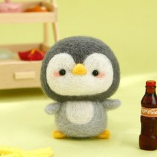 양모 펠트 DIY 귀여운 동물 인형 만들기 재료 키트 귀여운 선물 패키지 2+1(랜덤)