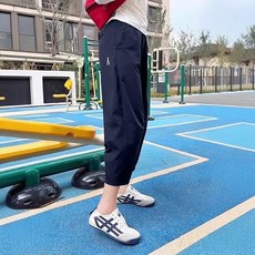 運動褲女夏季薄款寬鬆九分褲