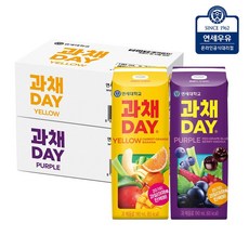 [연세우유] 과채데이 옐로우 24팩 + 퍼플 24팩 190ml (총48팩)_YS304+YS308, 48개