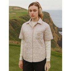 맥케이슨 여성 퀼팅 반팔 패딩 자켓 베이지 MCW4JV733BEG