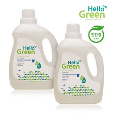 헬로그린 세탁세제 아기세제 유아세제 중성 무향, 3000ml, 2개