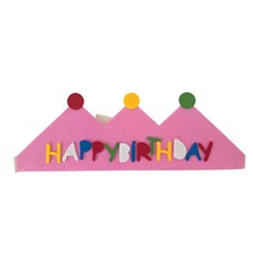 알록달록 펠트 생일파티 왕관 모자, 1개, 핑크