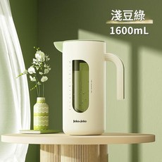 Jeko.Jeko 冷水壺家用玻璃茶壺, 淺豆綠, 1個, 1600L