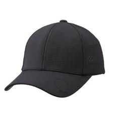 韓國VOIVIK 男款 VBCS Premium V 微標穿孔高爾夫球帽, 黑色, 1個