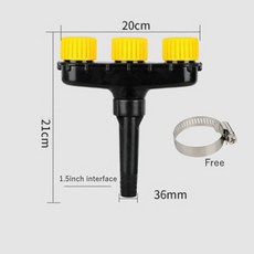 멀티 헤드 가든 워터 스프링클러 분무기 농업 관개 노즐 급수 꽃 식물 샤워 잔디 야채 플롯 필드, 헤드 3개 1.5인치, 헤드 3개 1.5인치, 1개