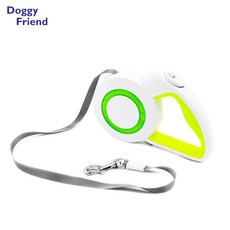부드러운 소형견 원터치 리드줄 5m 그린 목줄 편의성 튼튼한 핸들링 댕댕이 야외 안전, 1개