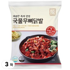선미식가 100% 국내산 국물 무뼈 닭발 (떡사리 포함), 3팩, 500g