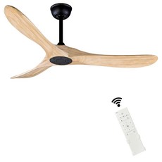 BIGZONE 132 1CM 선풍기 에너지 모터 골드 천장 블랙 리모컨 조용한, 70Inch, 메탈 블랙 벌리우드 블레이드