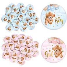 JarThenaAMCS 여름 성별 공개 버튼 핀 팀 소녀 소년 금속 배지 베이비 샤워 파티 선물 게임 용품 50개 4.5cm(1.8인치) 129337