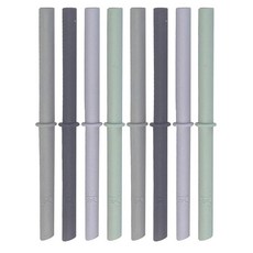 Elk and Friends 성인 및 아동용 재사용 가능한 실리콘 빨대 스토퍼 포함 396.9g(14온스) 473.2ml(16온스) 메이슨 병 또는 텀블러용 | 빨대 8개, 7.9" Length, 그레이/미스티블루/세이지/네이비