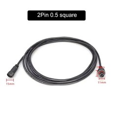 방수 2Pin 연장 케이블 - 0.3/0.5/0.75/1.0/1.5/2.5 사각형 플러그 야외 LED 커넥터 10M 램프 전원 코드, 02 0.5 square, 05 1 meter