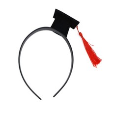 호감 학사모 머리띠 사진촬영소품, 옐로우