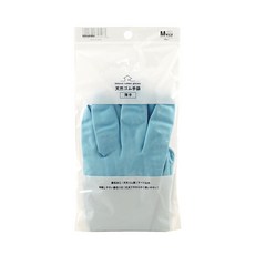 【GOOD LIFE 品好生活】家事清潔天然薄型橡膠手套（M） 藍色, 1個