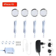 Zigbee Tuya 스마트 웜 화이트 LED 캐비닛 아래 옷장 조명 가구 조도 램프 SmartThings Alexa용 키트 3-12, 02 Warmwhite, 02 EU Plug, 06 4Pieces KIT