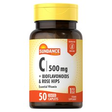 Sundance C 500mg + 生物類黃酮 & 玫瑰果皮塗層蕁麻葉, 1個, 50錠