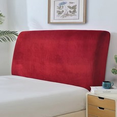 단색 플러시 두꺼운 탄성 커버 침대커버퀸 헤드보드, 6. 금초롱-보석빨강 90-110cm