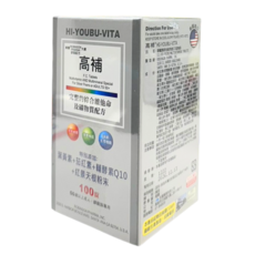 HI-YOUBU-VITA 高補 銀髮族綜合維他命III錠 葉黃素 茄紅素 輔酵素Q10 紅景天, 1個, 100顆