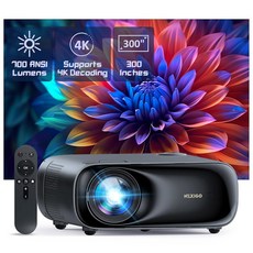 WiFi 및 블루투스가 지원되는 NexiGo PJ40(3세대) 프로젝터 D65 보정 네이티브 1080P 4K 지원 야외 영화용 20W 스피커 홈 시어터 TV Stick, Gen 3 D65 Calibrated, 1개