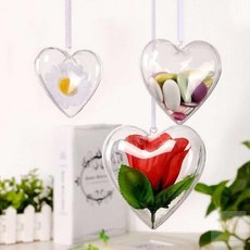스토어-이유 남녀공용플라스틱볼 하트 투명공 플라스틱 투명캡슐 아크릴볼, 투명하트공-8cm
