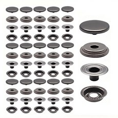 15MM 스테인레스 스틸 해양 스냅 가방 100 가죽 등급 봉제용 패스너 버튼 키트, 25set Grab Black