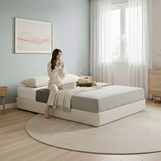 티안 패브릭파운데이션 침대 슈퍼싱글 SS+독립매트, 연그레이