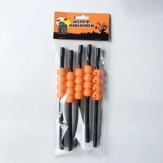 5Pcs 할로윈 빨대 홈 파티 장식 휴일 바 해골호박, 3)black and orange
