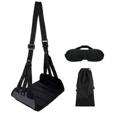 비행기 발판 해먹 휴대용 여행 발 받침 비행 발 받침 조절 Airplane Footrest Hammock Portable Travel Foot Rest Flight Foot R, 1개