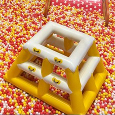 어린이 야외 물놀이 워터 파크 장비 풍선 트램폴린 대형 바다 공 시소 장난감, 2.5x2.5x2 두꺼워진 피라미드