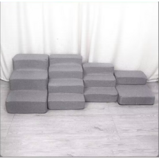 熱賣 寵物大小型犬狗狗貓爬梯寵物階梯寵物樓梯可拆洗防滑臺階沙髮上床海綿階梯Y8NU, 紳士灰,大三層[高度40CM], 1個