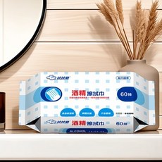 拭拭樂 酒精擦拭巾(60抽入) 超大超厚 擦拭巾 紙巾 濕紙巾 酒精濕紙巾, 1個