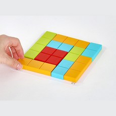 유아 공간지각력 퍼즐조각 정사각형만들기게임 교구 유치원 퍼즐완구, 1개
