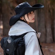 ANYOU 남여공용 퀵 드라이 컴포트 핏 입체 아웃도어 캠핑 빅캡 등산 모자, 블랙
