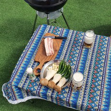 올리스트 감성캠핑 북유럽 캠핑 테이블보 식탁보 100x140 100x160 140x180, 블루
