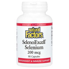 Natural Factors 내추럴 팩터스 셀레니움 SelenoExcell 셀레늄 200mcg 캡슐 90정 Selenium, 1개