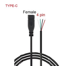 와이어 마이크로 USB 2.0 C타입 AUX 모노 커넥터 전원 공급 장치 연장 케이블 충전기 수-암 2 핀 4 핀 데이, 15 TYPE-C female 4pin