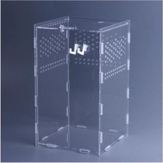 아크릴 도마뱀 타란튤라사육장 크레스티드 게코 붙이류 파충류 팩맨 개구리 세로형 케이지, 1개, 투명