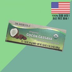 닥터 머콜라 코코넛과 씨앗을 넣은 코코아 카사바 12바 각 1.55온스 44g 12개입 Dr. Mercola Organic Cocoa Cassava Coconut Chia Se, 1