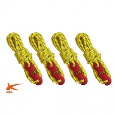 텐트 타프 로프 4P 고정 후크 포함 빛 반사 끈 줄 대용량 등산 캠핑 타프끈 텐트끈, 옐로우 WBD727F, 옐로우