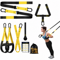 TRX1P 서스펜션 트레이닝 밴드 - 홈용 코어 운동 저항 밴드, 1박스, 빨간색