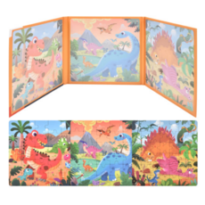 오즈토이 아동용 레벨 폴딩 자석놀이 퍼즐 책 공룡 STEP5, 1세트, 97피스