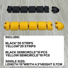 도로 장벽 DIY 리모컨 자동차 드리프트 레이스 고속 사륜 장벽 교통 접합 스테레오 로드블록 장면, Black Yellow