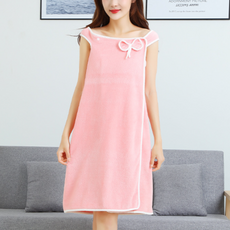 원피스 타월 샤워가운 소, 1개, 핑크 나비